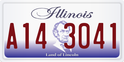 IL license plate A143041