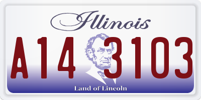 IL license plate A143103