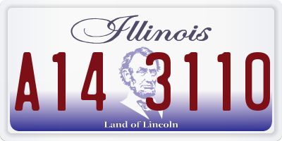IL license plate A143110