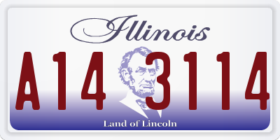 IL license plate A143114