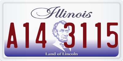 IL license plate A143115