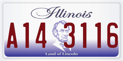IL license plate A143116