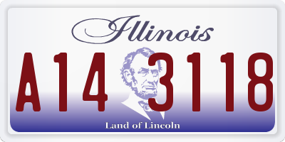 IL license plate A143118