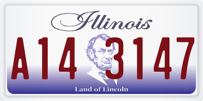 IL license plate A143147