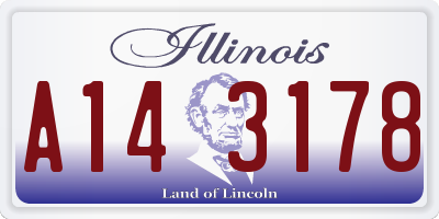 IL license plate A143178