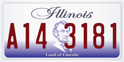 IL license plate A143181
