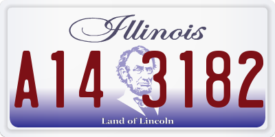 IL license plate A143182