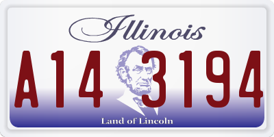 IL license plate A143194