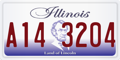 IL license plate A143204