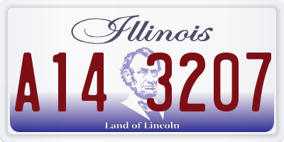 IL license plate A143207