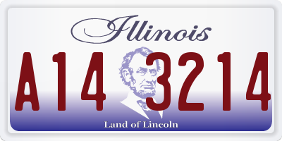 IL license plate A143214