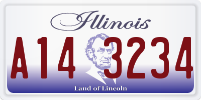 IL license plate A143234