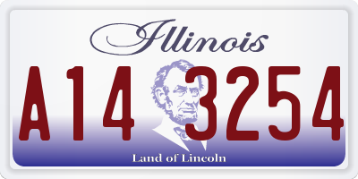 IL license plate A143254