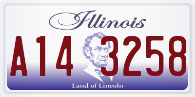 IL license plate A143258