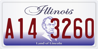 IL license plate A143260