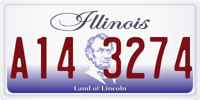 IL license plate A143274
