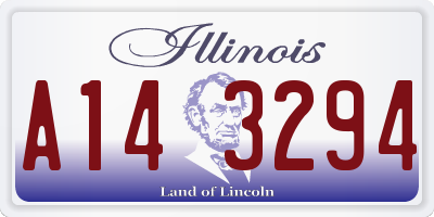 IL license plate A143294