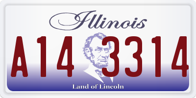 IL license plate A143314