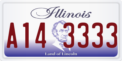 IL license plate A143333