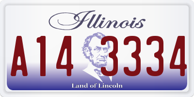 IL license plate A143334