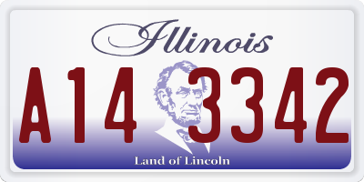 IL license plate A143342