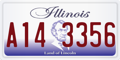 IL license plate A143356