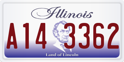 IL license plate A143362