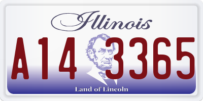 IL license plate A143365