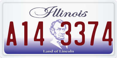 IL license plate A143374