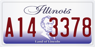 IL license plate A143378