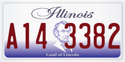 IL license plate A143382