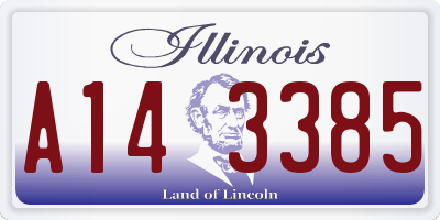 IL license plate A143385