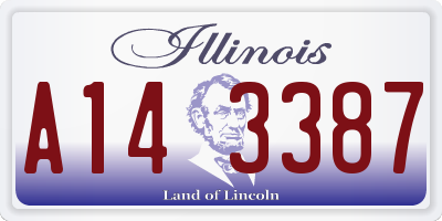 IL license plate A143387