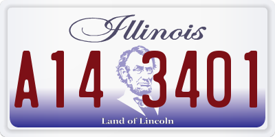 IL license plate A143401