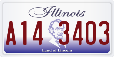 IL license plate A143403