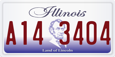 IL license plate A143404
