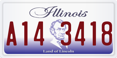 IL license plate A143418