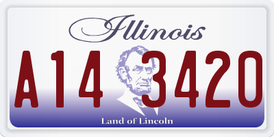 IL license plate A143420