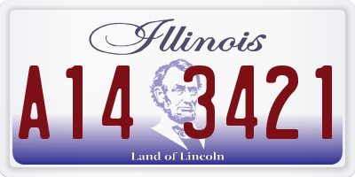 IL license plate A143421