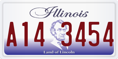 IL license plate A143454