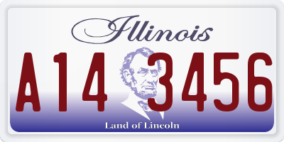 IL license plate A143456