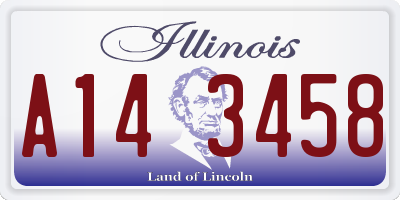 IL license plate A143458