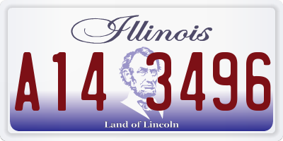 IL license plate A143496