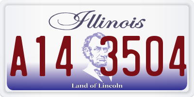 IL license plate A143504