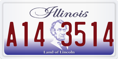 IL license plate A143514