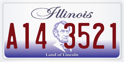 IL license plate A143521