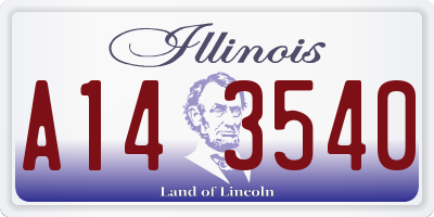 IL license plate A143540