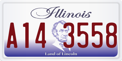 IL license plate A143558