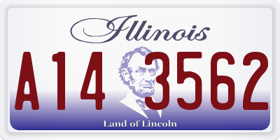 IL license plate A143562