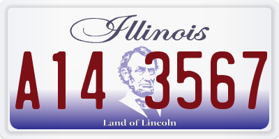 IL license plate A143567